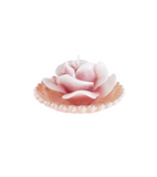 Piattino in vetro laccato con rosa in cera