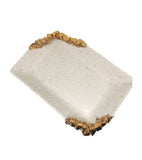 Vassoio rettangolare con pietre Capodimonte