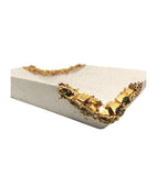 Vassoio rettangolare con pietre Capodimonte