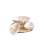 Set tre ciotoline su vassoio