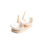 Set ciotoline su vassoio in legno