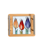 Vassoio legno e ceramica