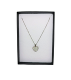 Collana cuore argento con strass