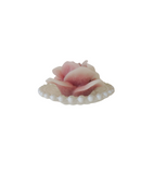 Piattino in vetro laccato con rosa in cera